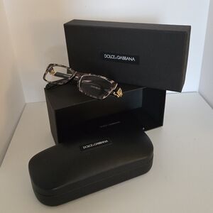 Dolce & Gabbana Leopard‎ Print Eyewear with Black Case, Box and Authencity Card